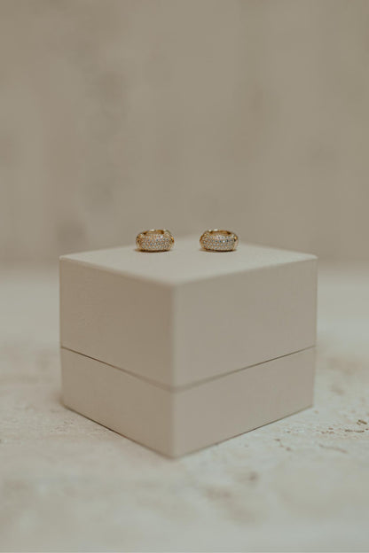 Brinco Argola 5 Fileiras Cravejadas Dourado