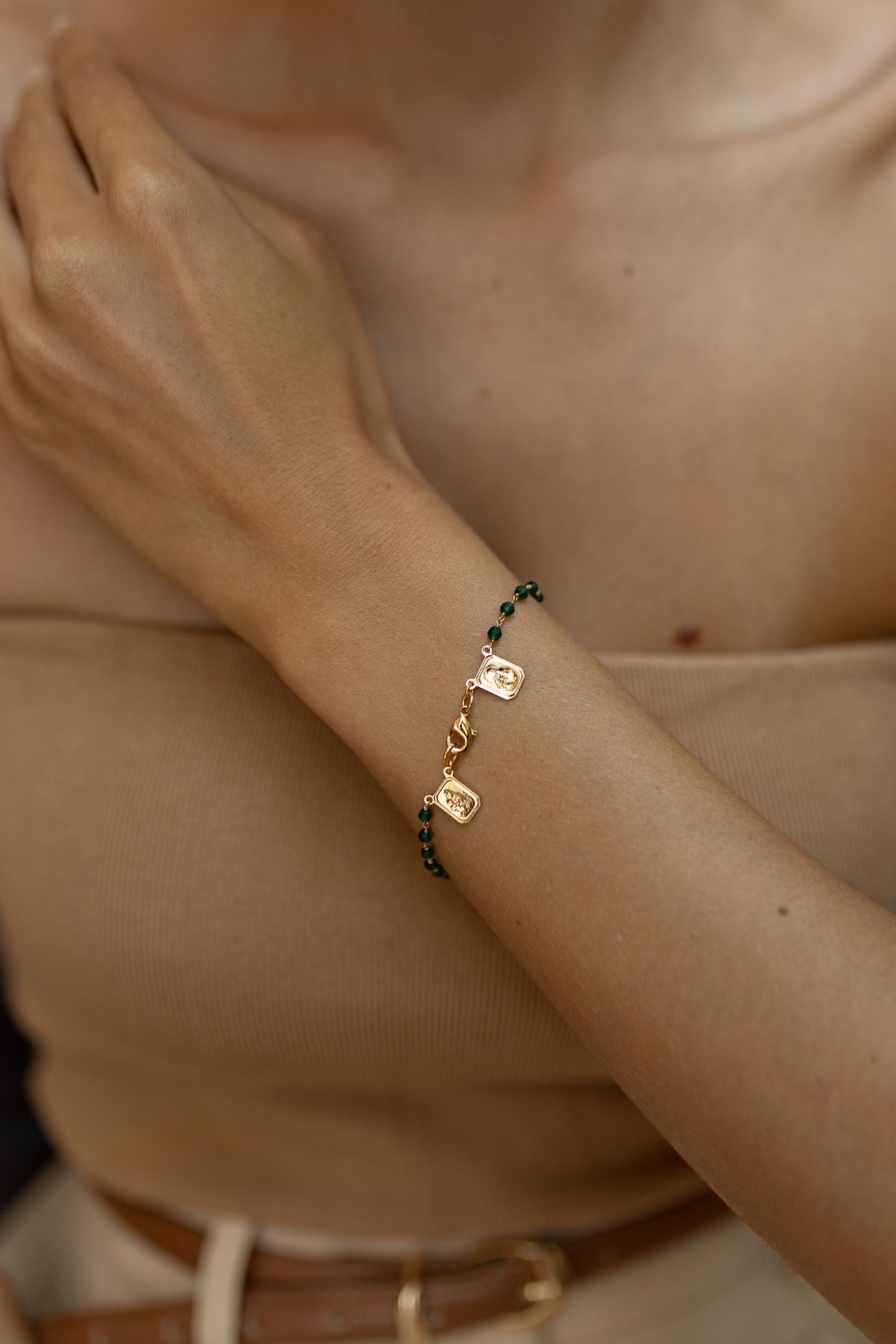 Pulseira de Escapulário Tradicional Dourado