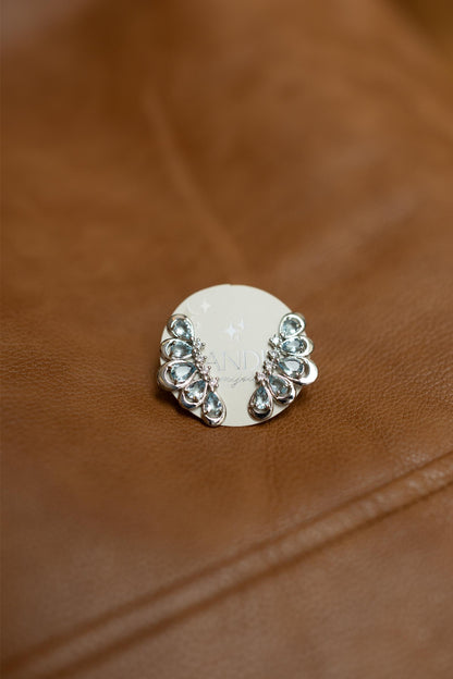 Brinco Ear Cuff Gotas e Pontos de Luz