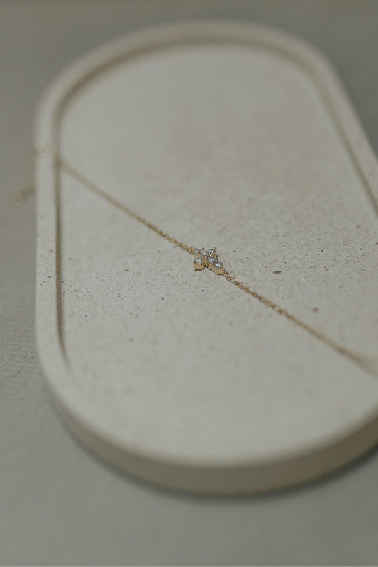 Pulseira Crucifixo Moissanite Prata 925 Dourado