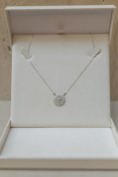 Colar Espírito Santo Moissanite Prata 925 Ródio Branco