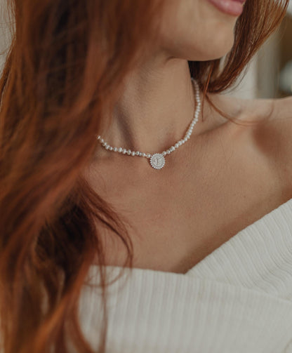 Colar Pérola de Água Doce Espírito Santo Prata 925 Ródio Branco