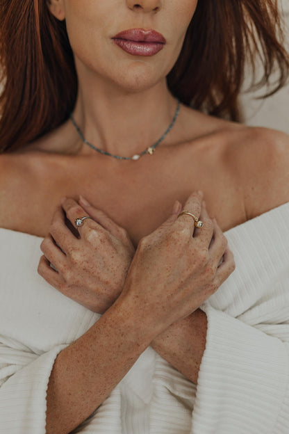 Anel Pingente Bola Ródio Branco