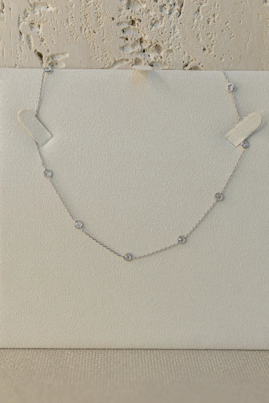 Colar Choker Tiffany Cristal Ródio Branco