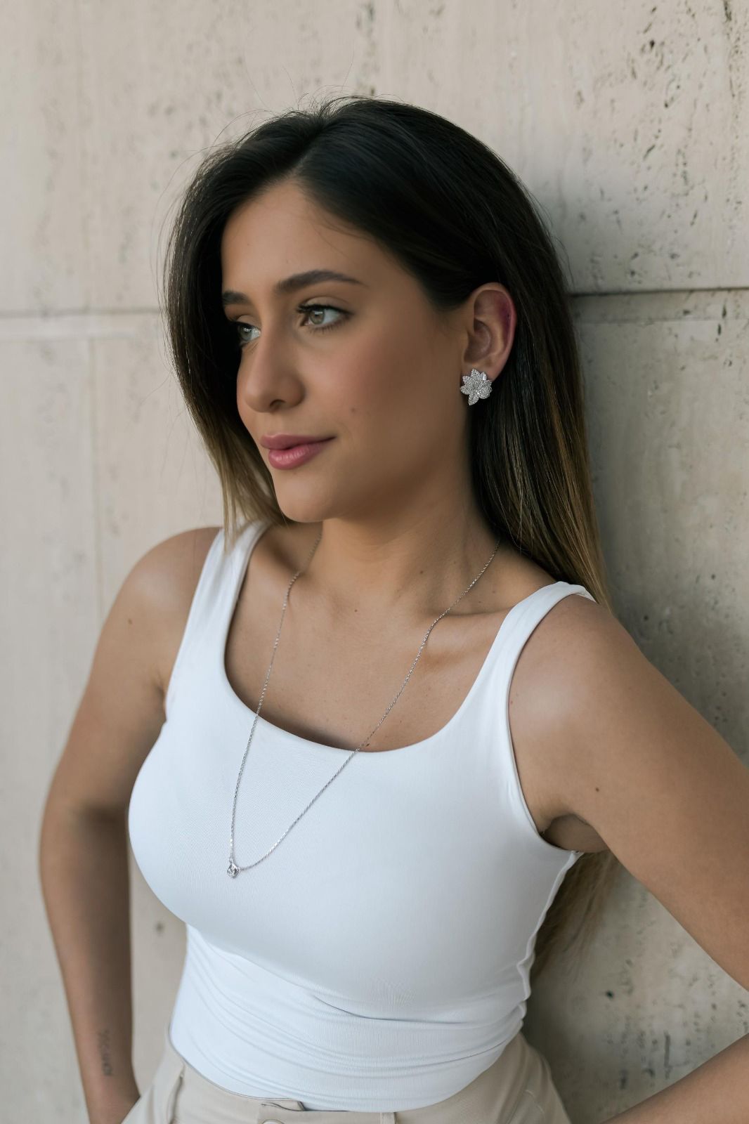 Colar Escapulário Ródio Branco