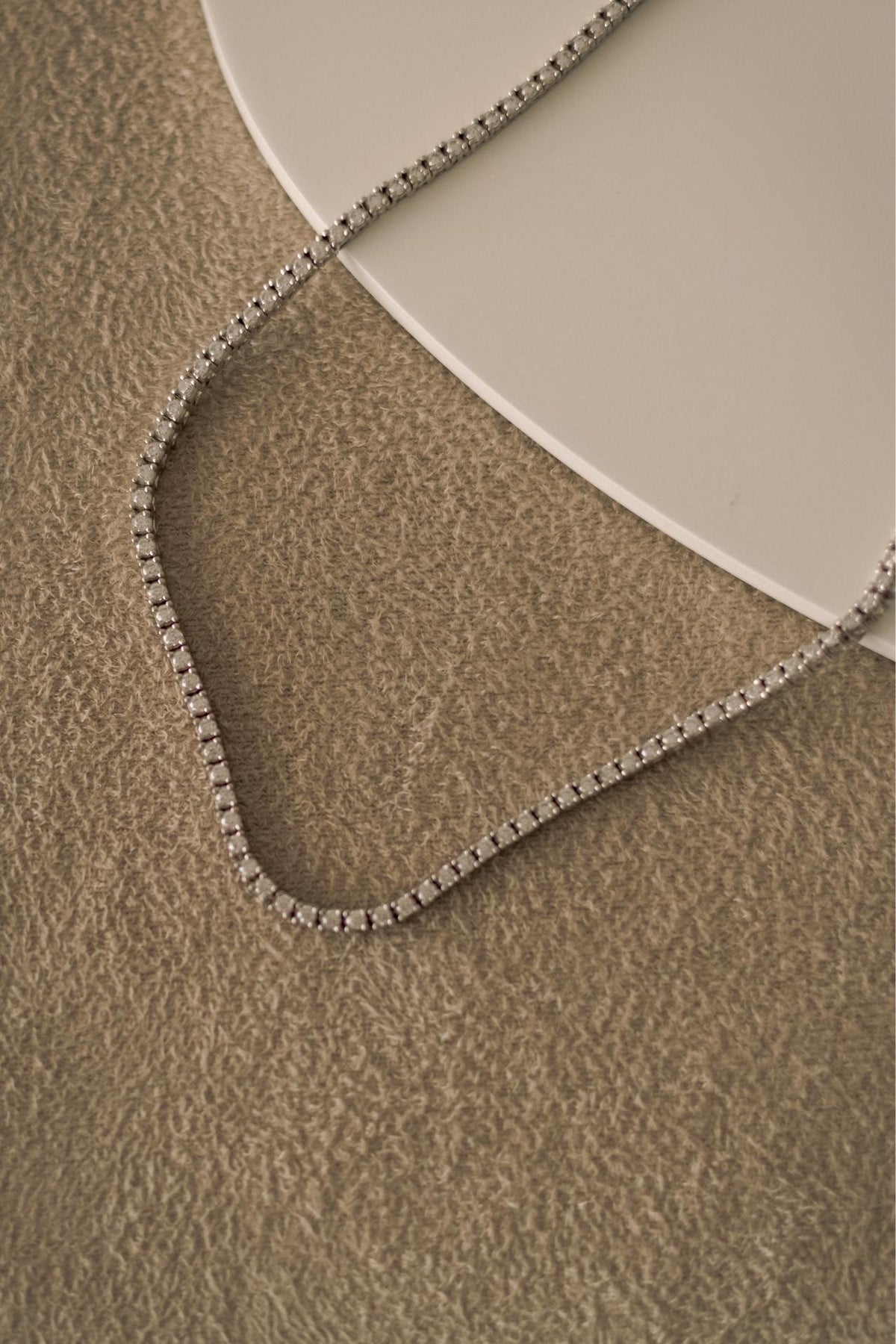 Colar Riviera Caixa Quadrada 2mm Ródio Branco