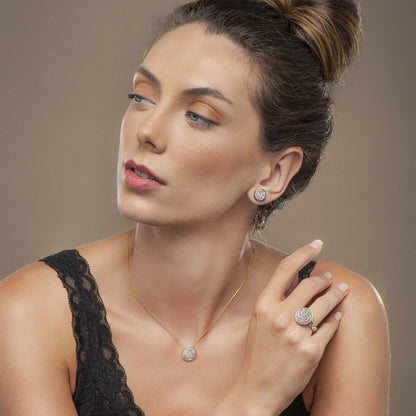 Brinco Kate Drusa Platina Dourado