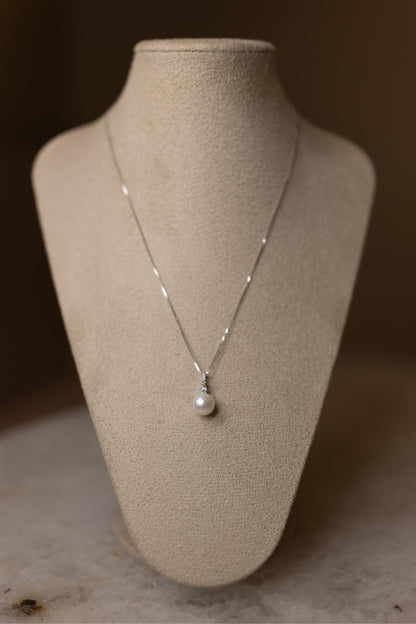 Colar Pérola Cristal Prata 925 Ródio Branco