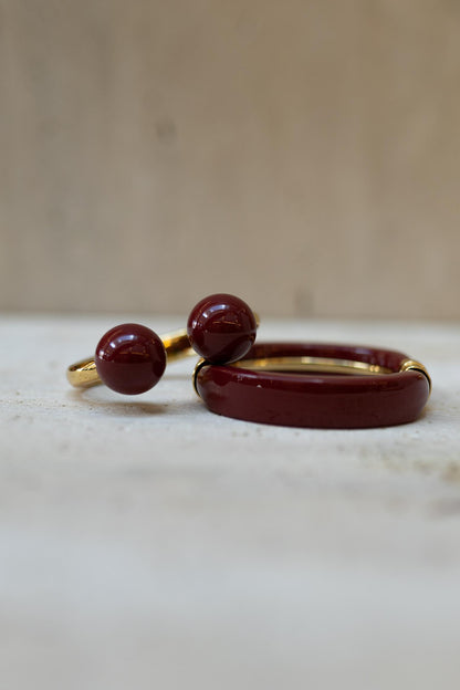 Bracelete Burgundy Maxi Dourado
