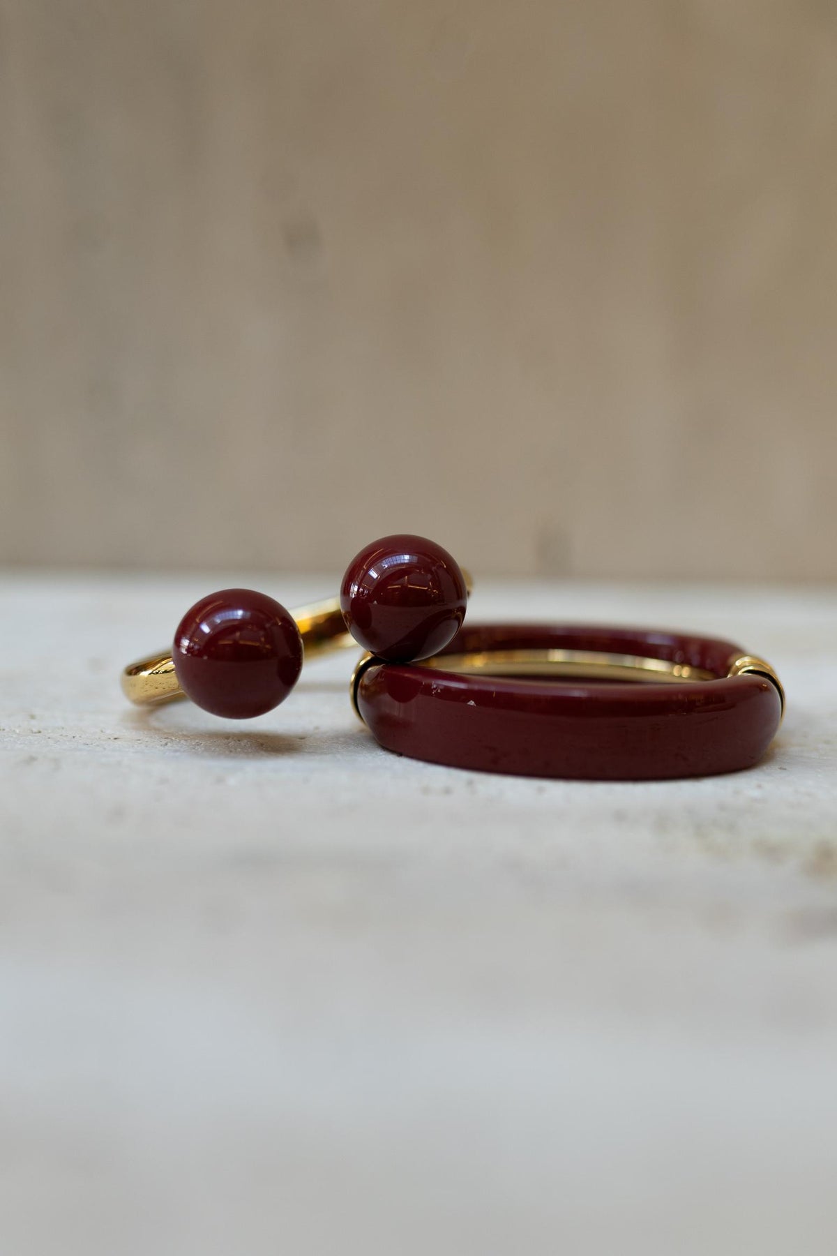Bracelete Burgundy Maxi Dourado