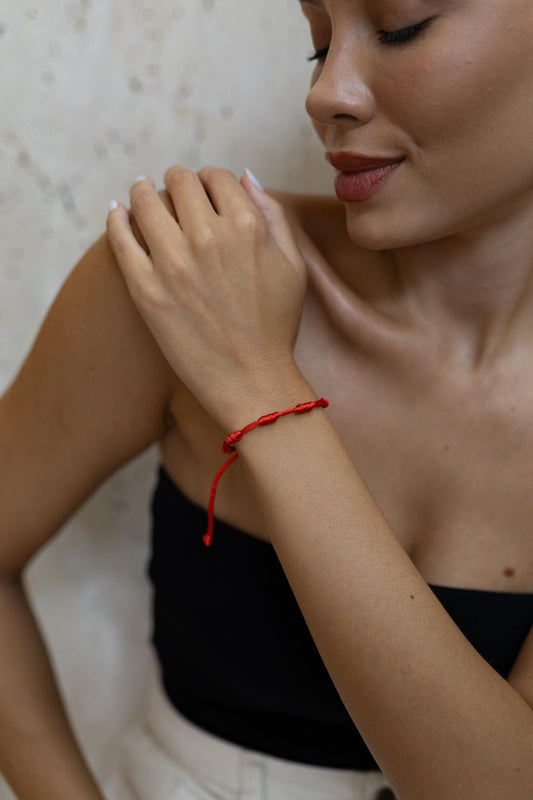 Pulseira 7 Nós Vermelha