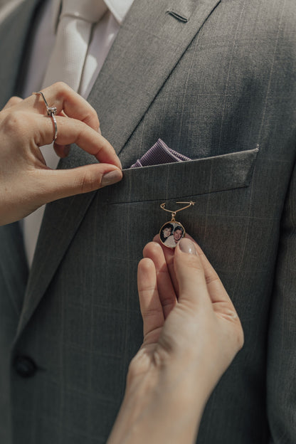 Alfinete de Casamento Personalizado com Foto