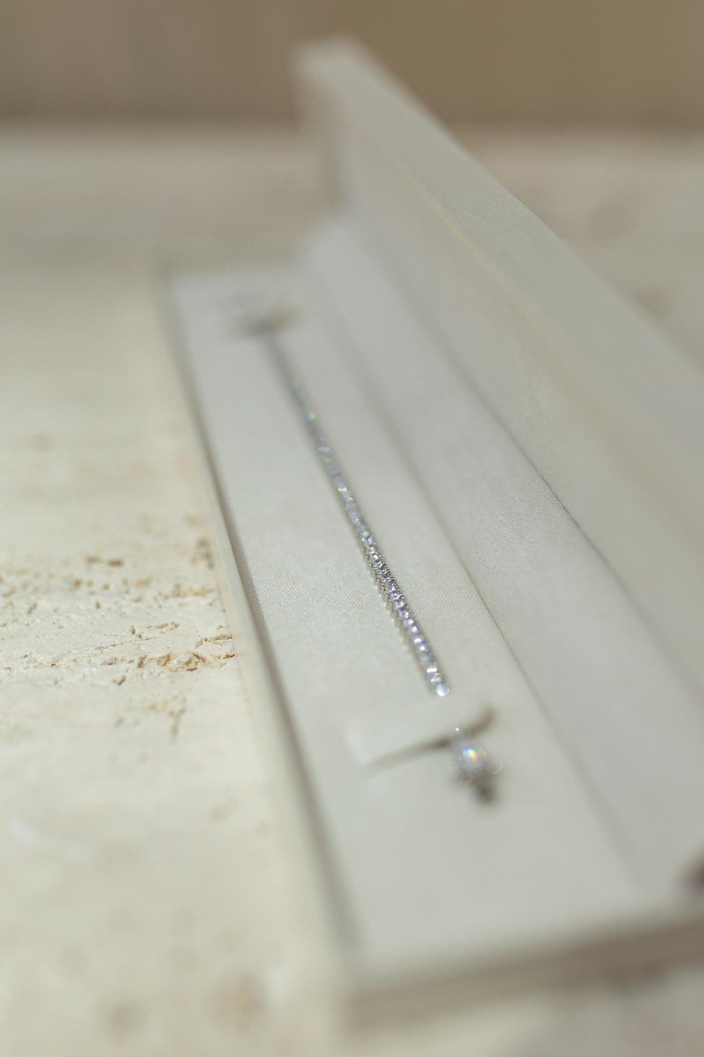 Pulseira Riviera 3mm Prata 925 Moissanite Ródio Branco