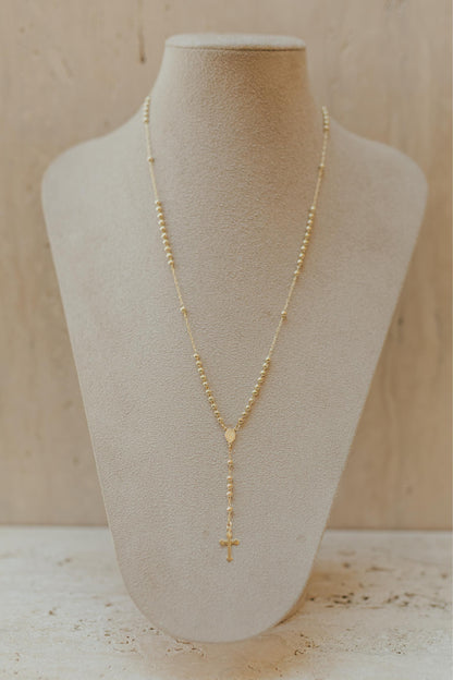 Colar Terço Tradicional Nossa Senhora das Graças Dourado