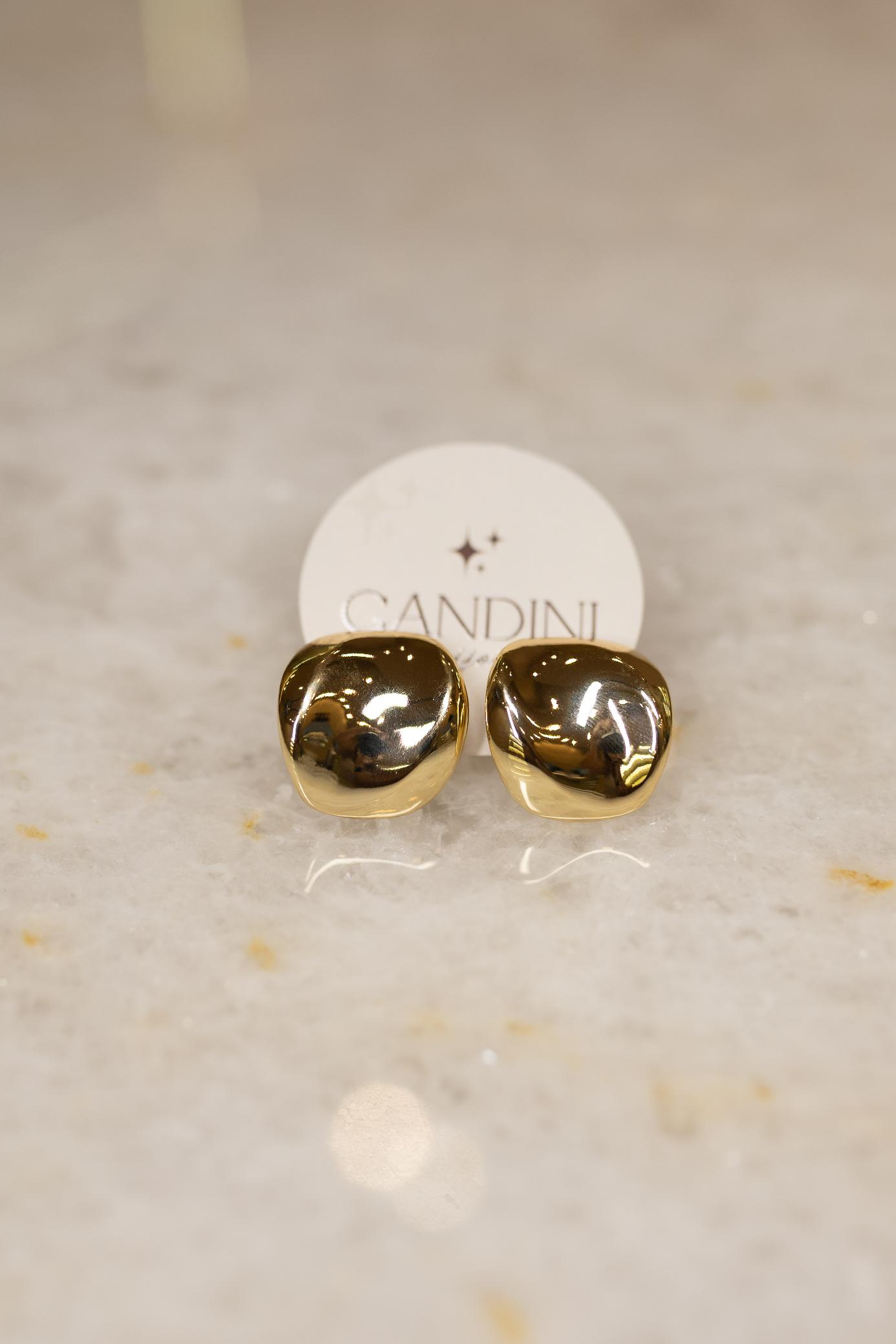 Brinco Orgânico Liso Dourado