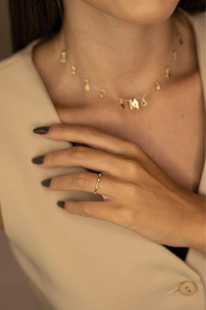 Anel Aparador de Aliança Zircônias Dourado