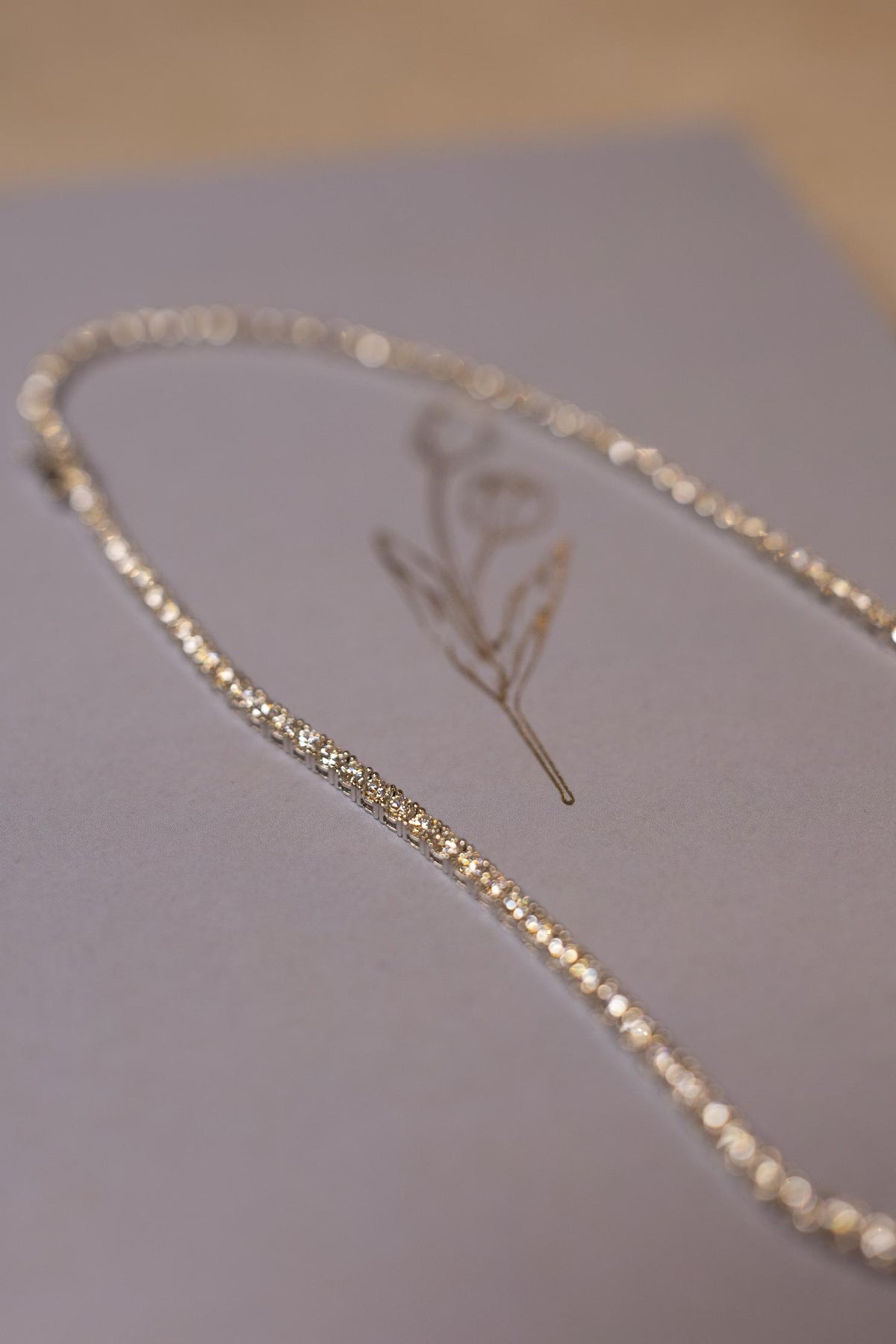 Colar Riviera 3mm 4 Garras 40cm Moissanite Prata 925 Ródio Branco