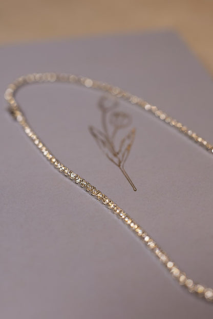 Colar Riviera 3mm 4 Garras 40cm Moissanite Prata 925 Ródio Branco
