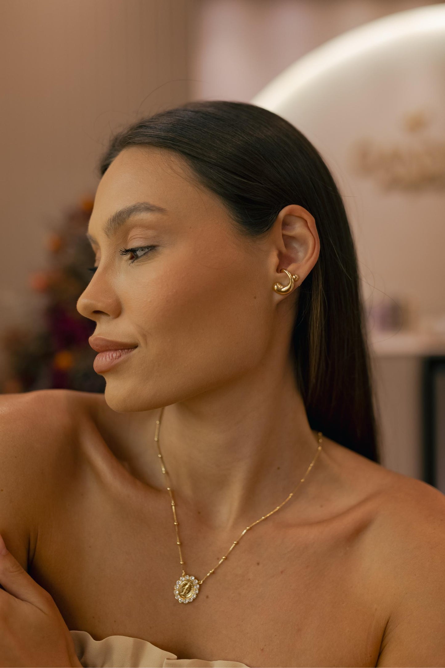 Brinco Vírgula Orgânica Dourado