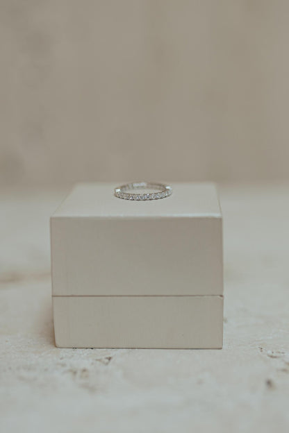 Anel Aparador de Aliança 2mm Moissanite Prata 925 Ródio Branco