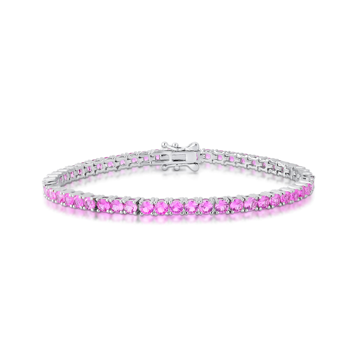 Pulseira Riviera 4 Garras Rubelita Ródio Branco