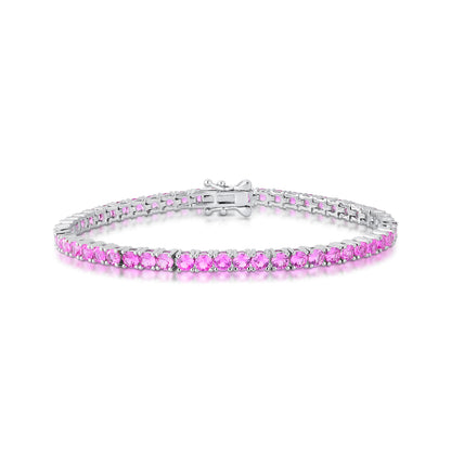 Pulseira Riviera 4 Garras Rubelita Ródio Branco