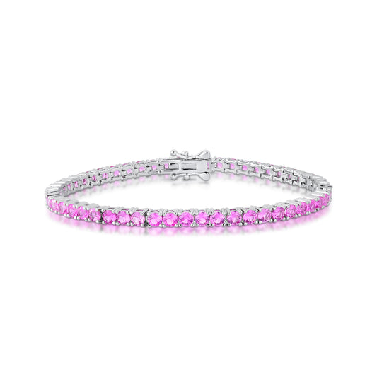 Pulseira Riviera 4 Garras Rubelita Ródio Branco
