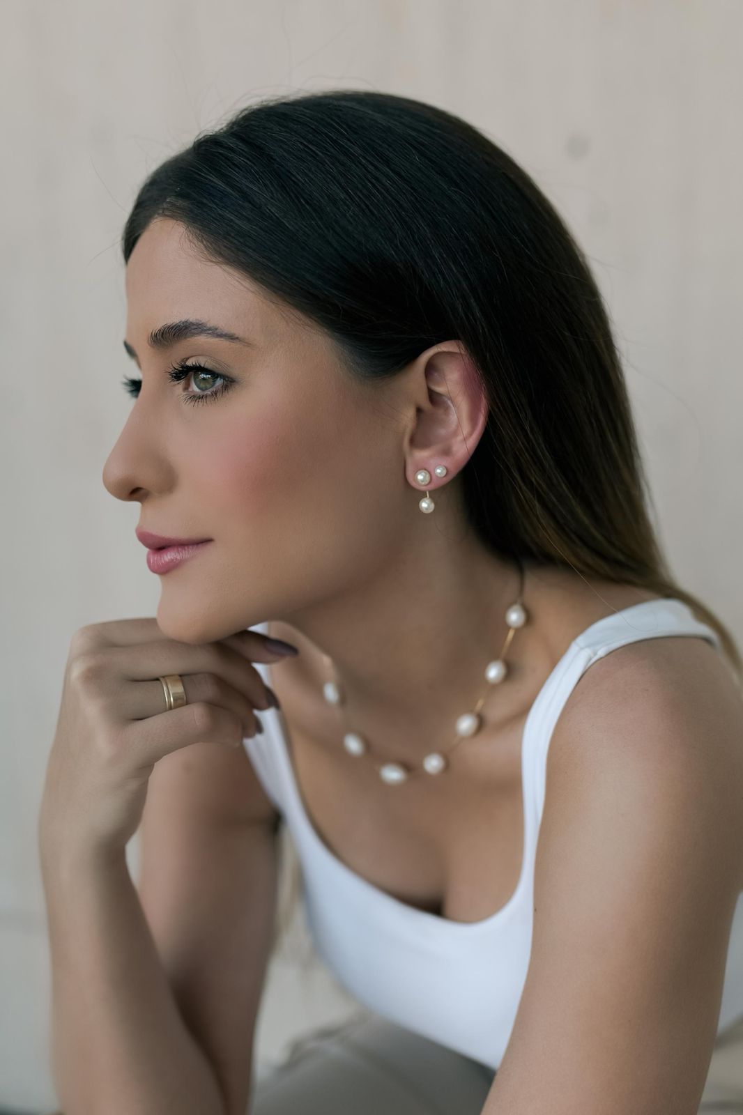 Brinco Pérola 6mm Dourado