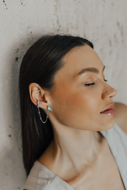 Brinco Ponto de Luz Cristal Redondo 3mm Ródio Branco