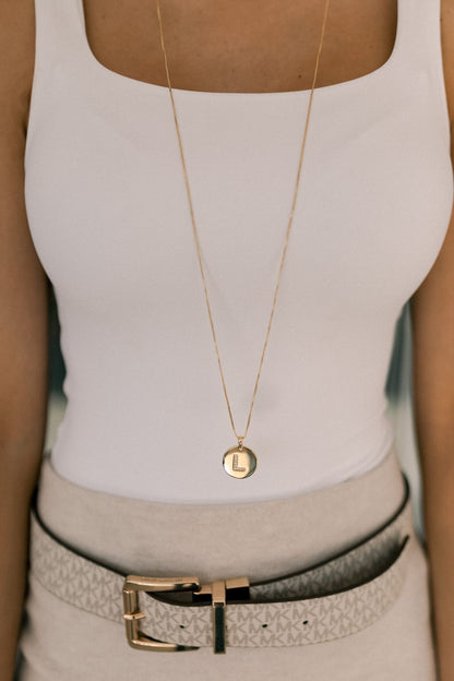 Colar Longo com Letra Personalizada Dourado