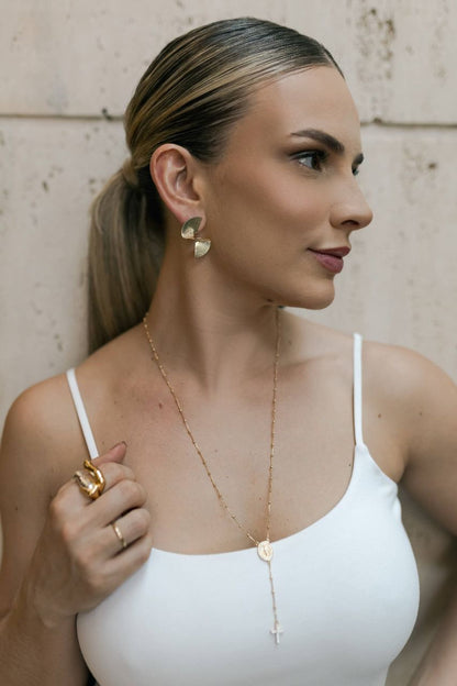 Colar Terço Nossa Senhora das Graças Dourado