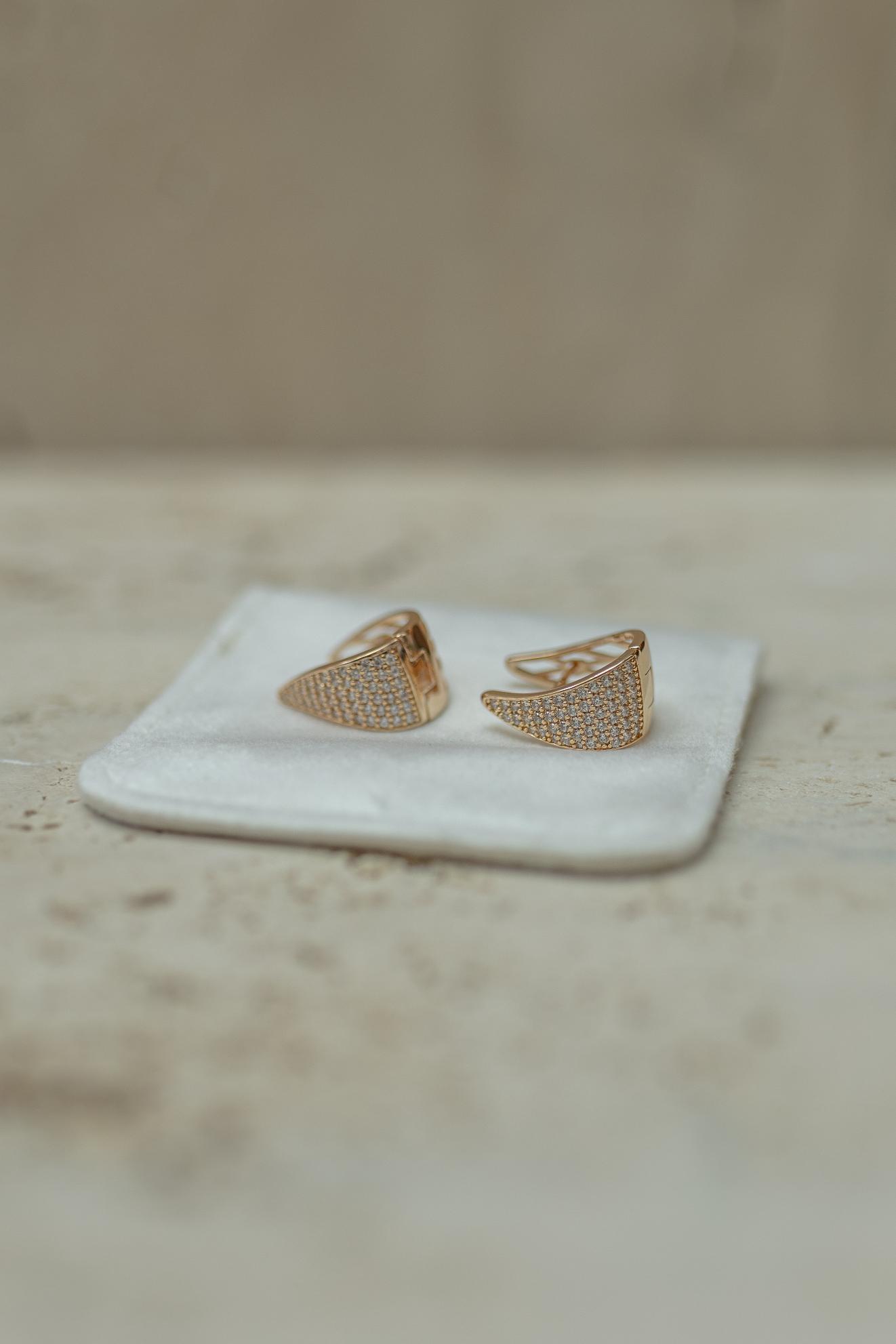 Brinco Argola Oval Cravejado Dourado