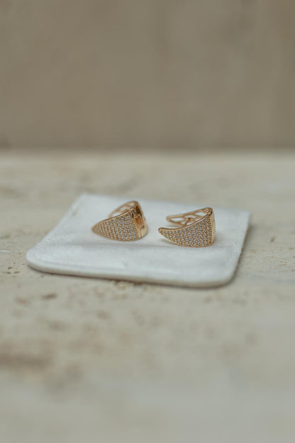 Brinco Argola Oval Cravejado Dourado