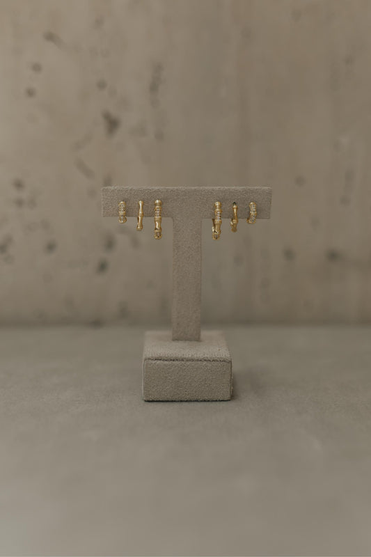 Kit 3 Argolas Details Dourado