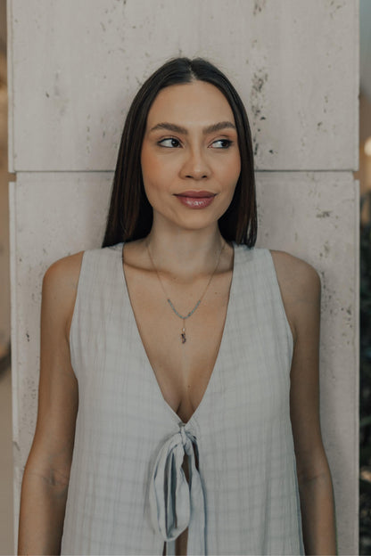 Colar Zircônias Gravatinha Dourado