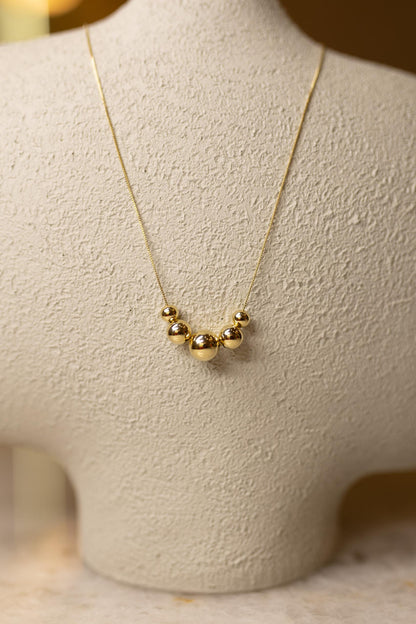 Colar Bolas Decrescentes Dourado