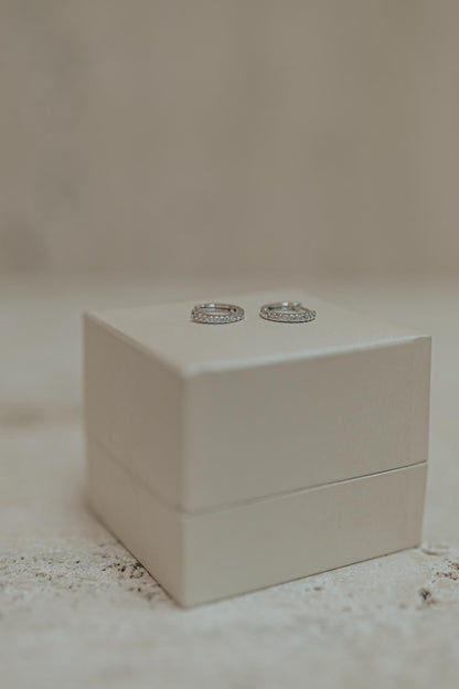 Brinco Argola Prata 925 Cravejada Ródio Branco