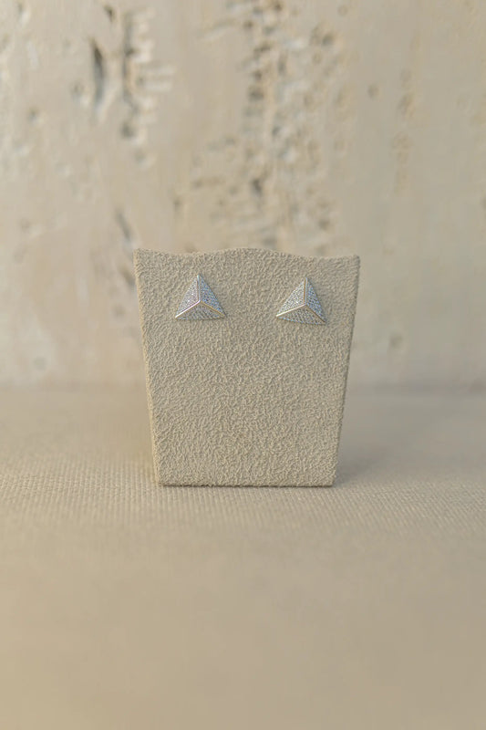 Brinco Triângulo Ródio Branco