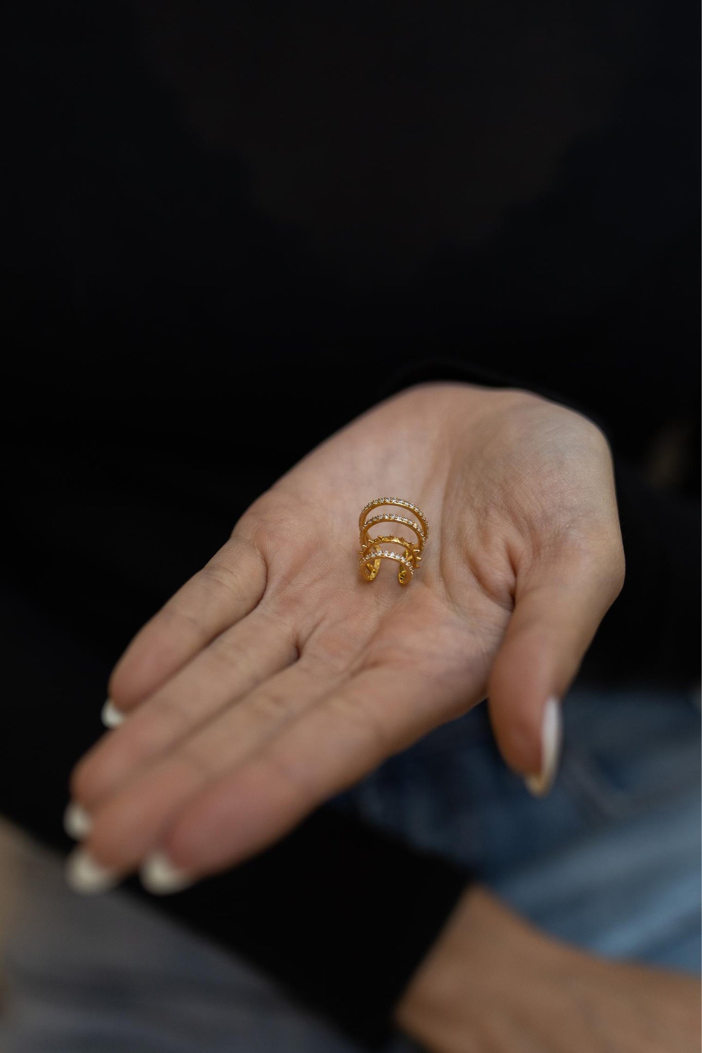 Piercing Fake 4 Fileiras Dourado