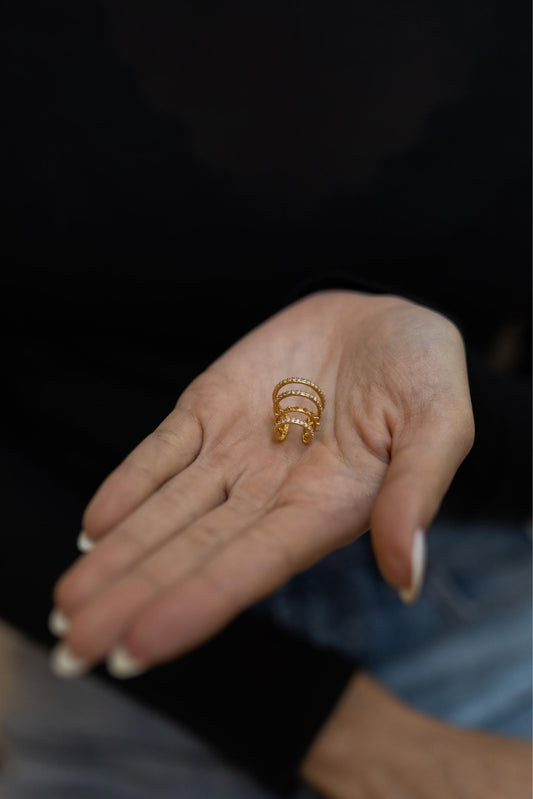Piercing Fake 4 Fileiras Dourado