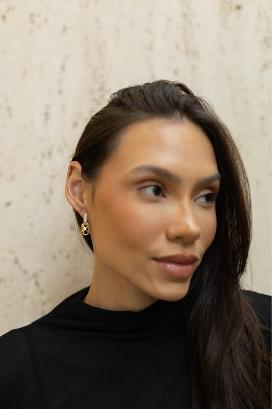 Brinco Argola Cravejada Inspo Dourado