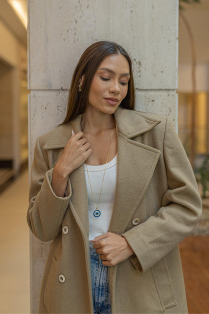 Colar Mandala de Olho Grego Cravejado Dourado