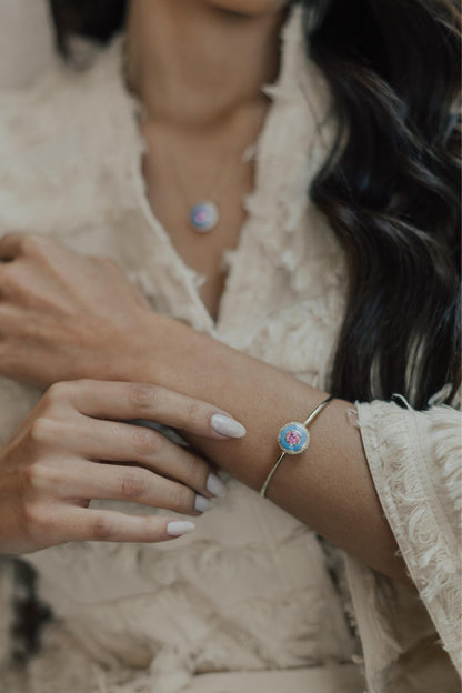 Bracelete Esmaltado Rainbow Dourado