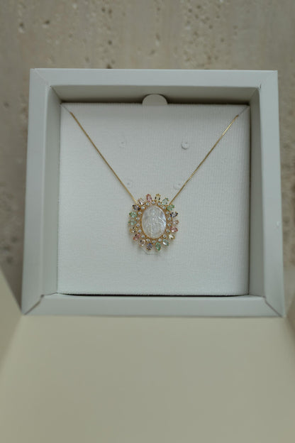 Colar Madrepérola Rainbow Dourado