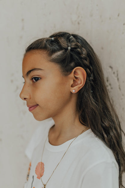 Brinco Estrela Pequena Ródio Branco