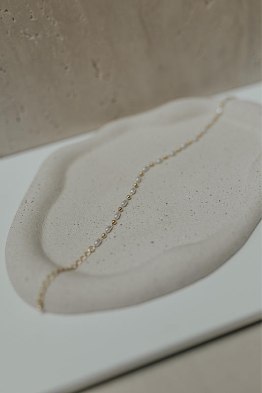 Tornozeleira Pérolas e Bolinhas Dourado