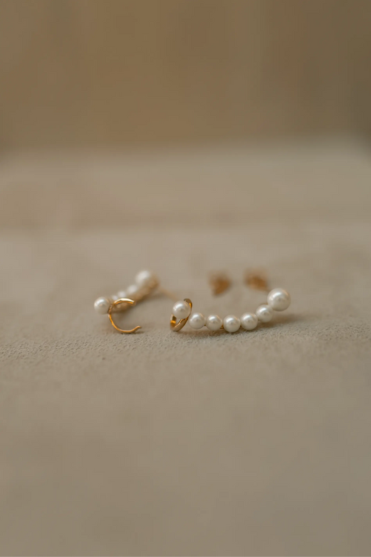 Brinco Ear Cuff Pérolas Ouro