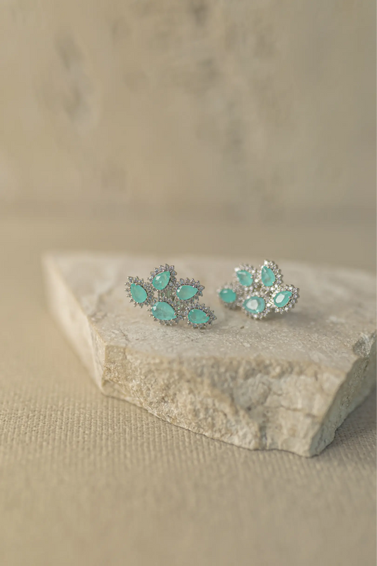 Brinco Ear Cuff Gotas Turmalina Fusion Ródio Branco