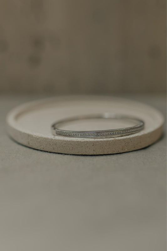 Bracelete Rígido Cravejado Ródio Branco