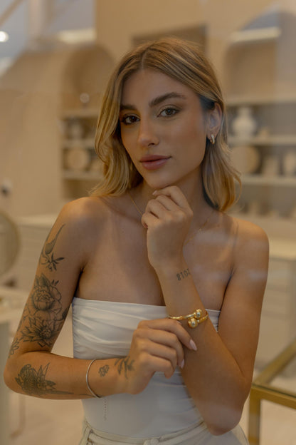 Brinco Argola Cravejada Dourado